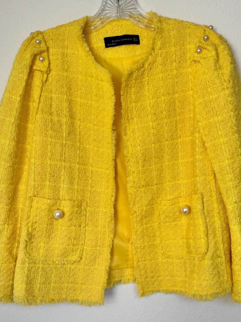 Like New Zara Yellow Boucle Jacket